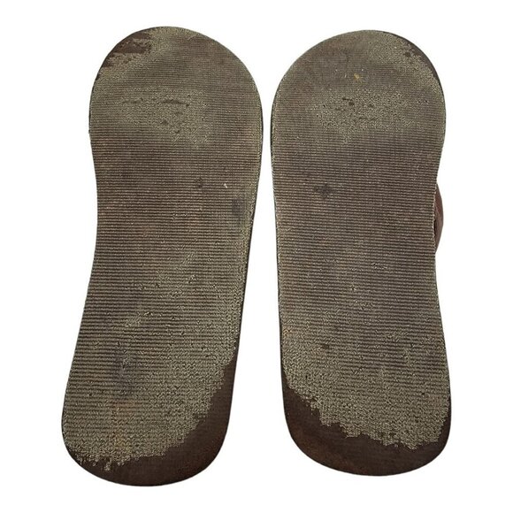 Vintage 90s Colin Stuart Chunky Platform Flip Flops Sz 8 Brown - Picture 9 of 10